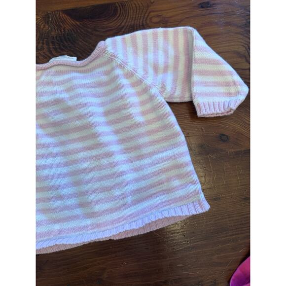 Magnolia Baby Pink White Stripe Knit Cardigan 18 Months - Picture 8 of 9